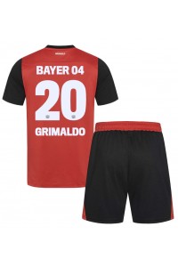 Bayer Leverkusen Alejandro Grimaldo #20 Babyklær Hjemme Fotballdrakt til barn 2024-25 Korte ermer (+ Korte bukser)